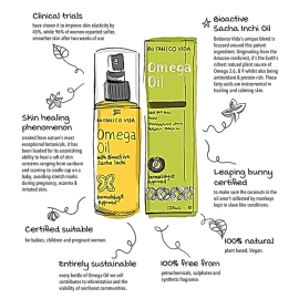 Botanico Vida Omega Oil, 125ml (4.22 fl oz). The 100% Natural Body Oil for Stretch Marks, Scars, Dry Skin