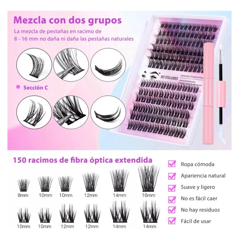 Kit De Extensión De Pestañas Diy 240 Grupos De Pestaña