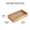 JS Maison Rectangular Water Hyacinth Woven Wicker Basket for Organizing