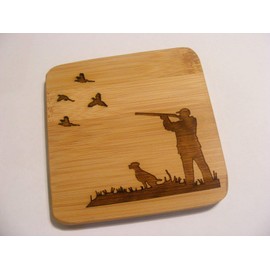 FastCraft Game Shooting Hunting Coaster Gift Idea (2, Bamboo)