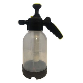 ASC - 2L Foam Pressure Sprayer - With Hand Plunger & Measurement Marking - Perfect for House, Car & Bike Wash - 2000ml / 2 Litre- Translucent Bottle, Black