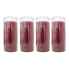 CEB 4 Veladoras Rojas De Parafina Vaso Jumbo