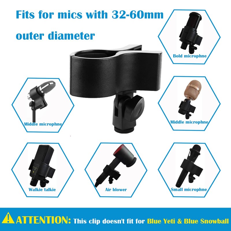 KayNicam 1 Pcs Microphone Clip, Mic Holder for Microphones with