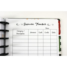 Expense Tracker Inserts for 9-Disc Classic Happy Planner, Classic Happy Planner Budget Inserts