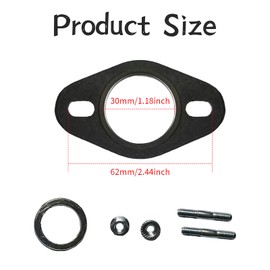 ARYIMYDP 1 Set Exhaust Gaskets for Scooter Accessories 50cc 2T, Manifold Gasket + Exhaust Gasket with Screws & Nuts for Yamaha Aerox, Peugeot Speedfight 2/3, MBK, Aprilia SR