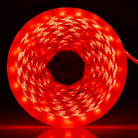 iNextStation Red LED Strip Light, 16ft/5M 2835 SMD 300 LEDs 12V Flexible Cuttable Waterproof LED Tape for Bedroom Kitchen Cabinet Wardrobe TV (No Power Supply/Plug)