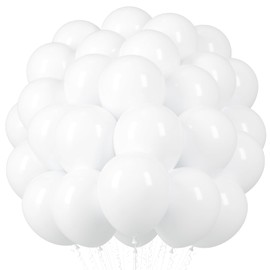 Voircoloria White Balloons, 66pack 12inch White Pearl Latex Party Balloons for Wedding, Birthday, Graduation, Bridal Shower, Baby Shower, Bachelorette and Engagement Decorations