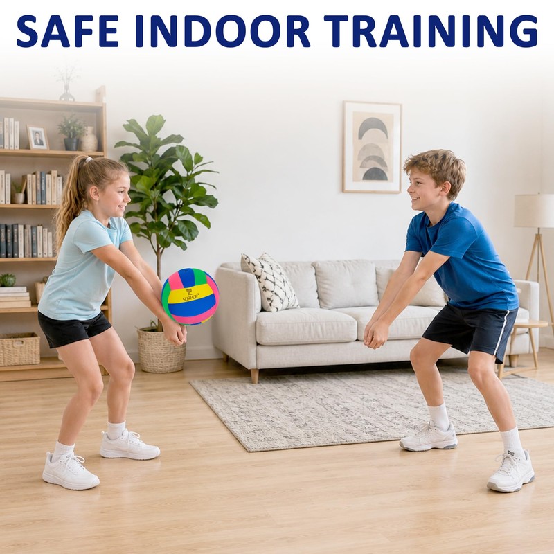 Surpop Soft Indoor Volleyball for Kids, Quiet Size 5 Practice