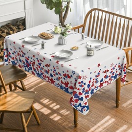 Horaldaily 4th of July Tablecloth 60×84 Inch Rectangular, Veterans Day Decorations Table Cloth Patriotic Soldier Table Cover Patriotic Party Supplies for Home Dining Room Kitchen