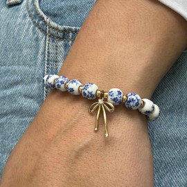 Pink Bow Bracelets for Women Pink Beaded Bracelet Trendy Cute Summer Jewelry Bridesmaid Gifts Fashion Accessories Birthday Gifts for Her Sister