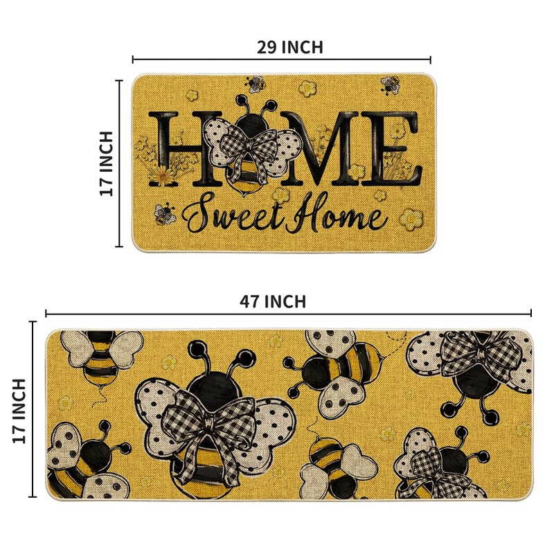 Artoid Mode Beige Bee Home Sweet Home Spring Kitchen Mats