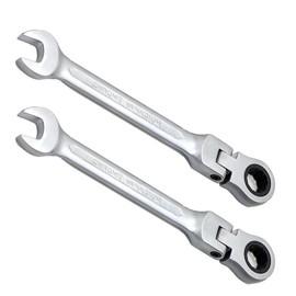 Aoktorkit 10mm Flex-Head Ratchet Spanner, 2 Pcs Matte Metric Ratcheting Wrench, Professional Repair Tool, 72 Teeth, High Carbon Steel Spnners for DIY Bicycle and Home Maintance