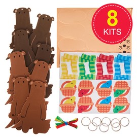 Baker Ross FX608 Otter Mix and Match Keyring Kits - Pack of 8, Autumn Decoration Crafts for Kids