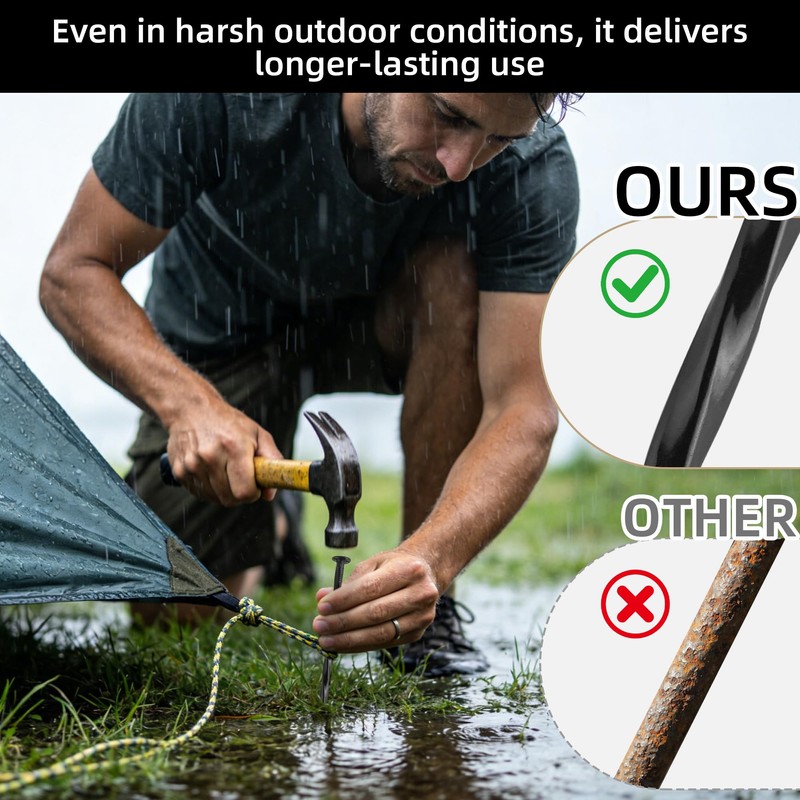 POSEOFFR 12 Inch Heavy Duty Landscape Stakes, 15 Pack Metal