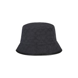 Coach Womens Signature Jacquard Bucket Hat, Stone 1941 Saddle