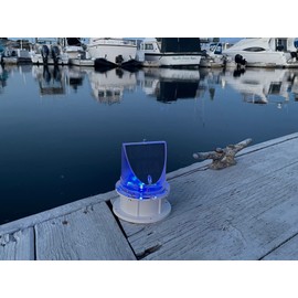 Britta Products Solar Dock Warning Light 360 Degree - SNL-004-PRO - Super Bright Waterproof LED Light for Marine Applications - Constant On or Adjustable Flashing (Blue)