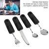 Parkinsons Patients Weighted Silverware, Black Handle Adaptive Utensil for Hand