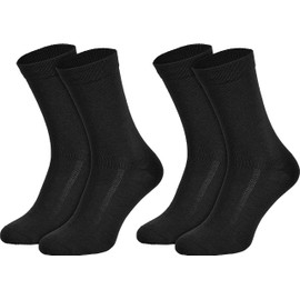 Piarini 2 Pairs of Men's Business Socks – Soft & Scratch-Resistant – Lint-Free Breathable Anti-Sweat Feet, black