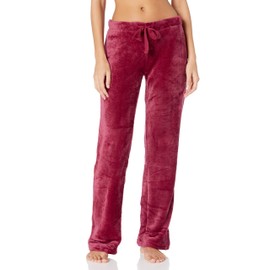 Cherokee Women's Soft Fleece Pajama Pants Sleepwear, Multicolor, Rumba red, Medum