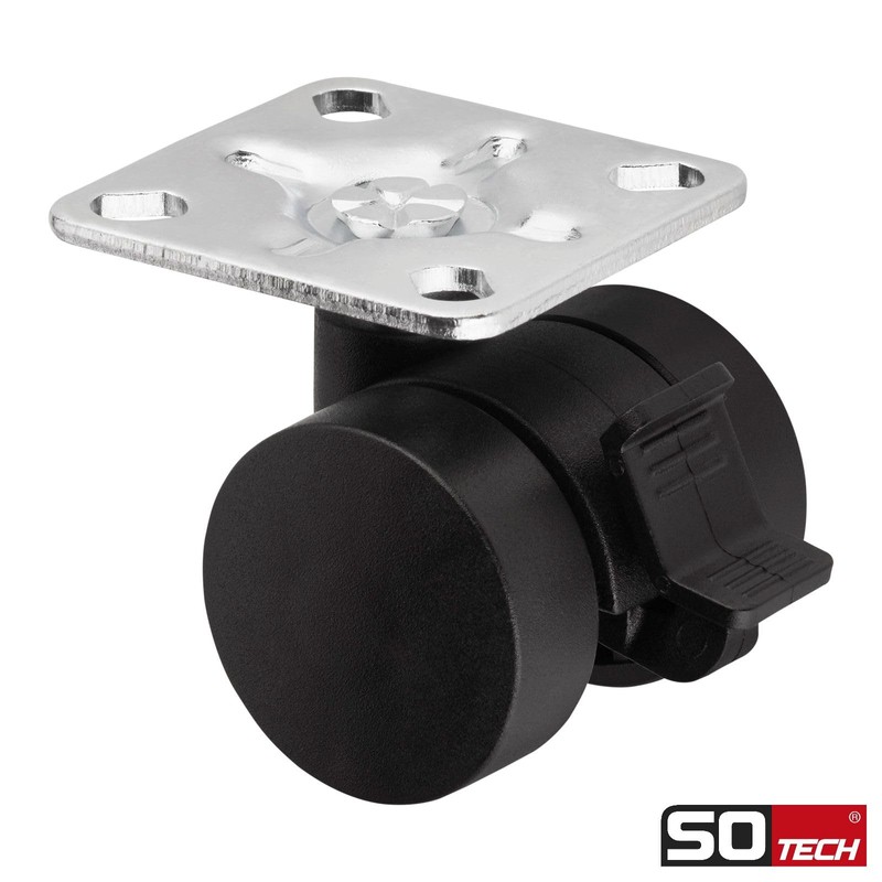 SOTECH AACHEN Furniture Castors Diameter 35 mm Black with Brake