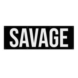 Damdekoli Savage Banner - Motivational Home Gym Decor - Large Quote Wall Art - Weightlifting - Inspirational - Minimalism (120 x 40 Inches)