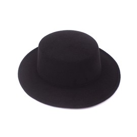 Upstore Unisex Classic Wool Blend Fedora Hat Flat Church Derby Cap for Wedding Party Talent Show Performance