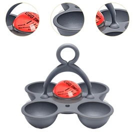 Qianly Boiled Egg Timer for Boiling Hard Medium Soft Eggs Hold 4 Eggs,Kitchen Gadget,Changes Colors When Done with Egg Holder, Gray Red