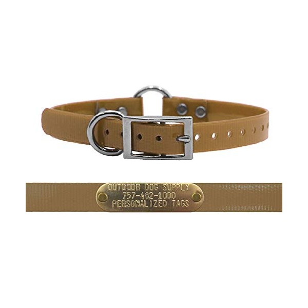 Outdoor Dog Supply's 3/4" Wide Solid D Ring Dog Collar