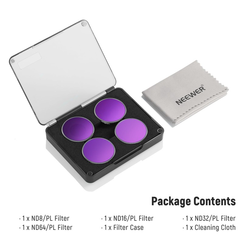 NEEWER ND Filter Set Compatible with DJI Osmo Action 4,