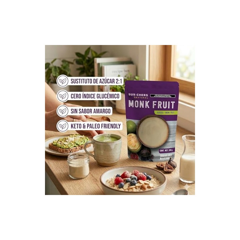 Monk Fruit sin Eritritol 1kg | Burchers Natural