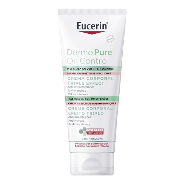 Eucerin DermoPure Triple Effect Crema Corporal (200ml) Anti-Imperfecciones, Anti-Manchas, Anti-Brillo,