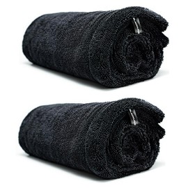 BLACKLINE® TWISTED-LOOP DRYING TOWEL - Ultra-Absorbent Car Drying Towel Made With A Twisted-Loop Microfiber Weave, 1300 GSM Premium Microfiber:_Carbon 2-Pack 