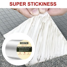 Civeetek Super Waterproof Butyl Tape 4" W x 33' L Outdoor Leak Repair Aluminum Duct Tape Butyl Seal Strip, Multi-Use Repair for Pipe RV Awning Sail Roof Window Sealing