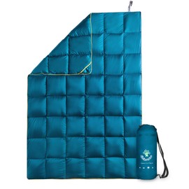 4Monster Down Camping Blanket - Outdoor Travel Quilt Puffy 650 Fill, Packable, Lightweight,Wind & Waterproof | Ideal for Stadium, Backpacking, Camping, Travel, Picnics, Beach and Hiking