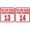 StickerTalk Pump Number 13 and 14 Vinyl Stickers, 2.5 inches