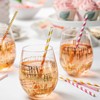 [200 Pack] Pink & Rose Gold Paper Drinking Straws 100%