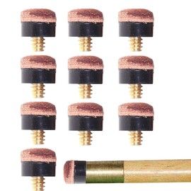 SIRLOMU Pack of 10 replacement screw tips, billiard cue tips, replacement screw tips, for snooker, screw leather, billiard screw tips, brass hard leather (12 mm)