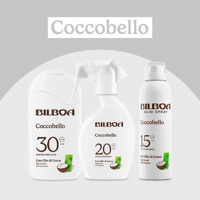 Bilboa Coccobello Olio Solare SPF 15, con Olio di Cocco,