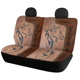 Xoenoiee Horse Print Breathable Car Seat Covers Full Set 4 Pcs Vehicle Seat Protector, Front Seats and Rear Seat Covers Fit for Most Sedans SUV Truck