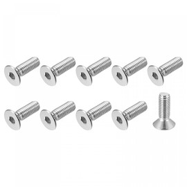 sourcing map Flat Head Countersunk Head 304 Stainless Steel Hexagon Socket for Machines DIY M8 x 25 mm Pack of 10