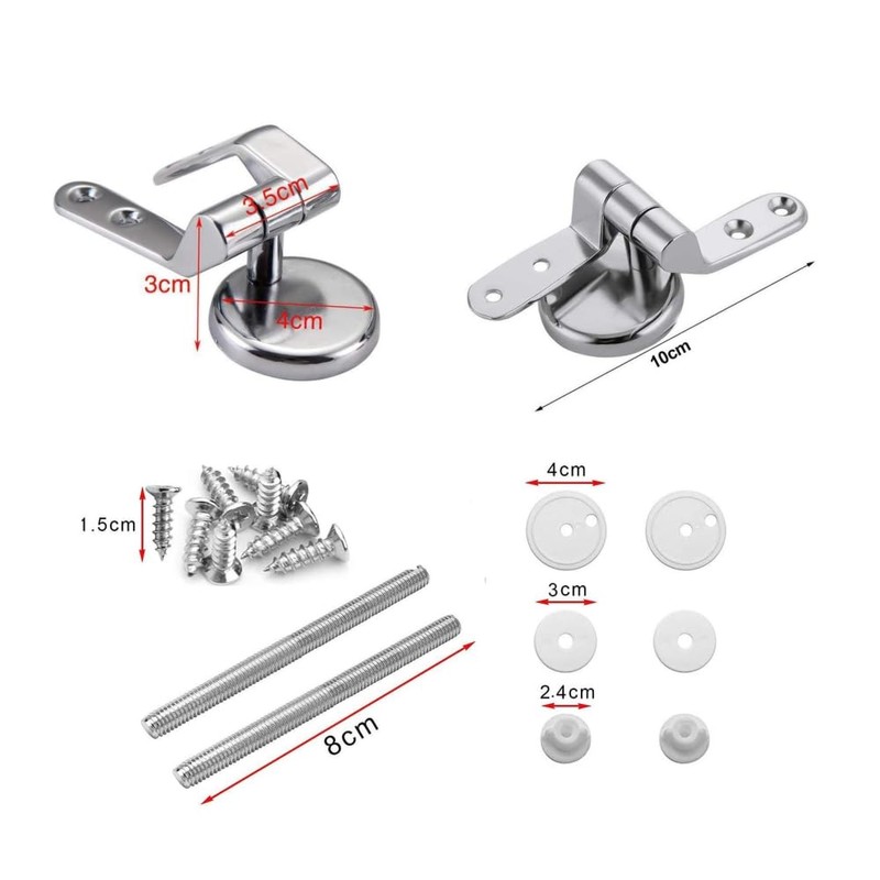 Schläfer | 4538023 - Universal Toilettensitz Scharniere, Paar verstellbare Messing-Ersatzscharniere