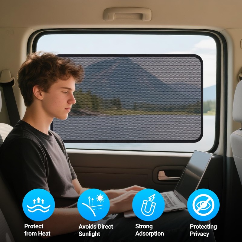 Sonnenschutz Auto Baby,Sonnenschutz Auto Seitenscheib,Autofenster Frontscheibe Verdunkeln Transparenz,Universelle Seiten Heckscheibe