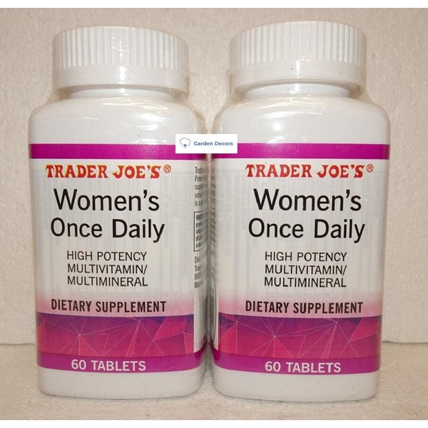 Trader Joe's2 Trader Joe’s Women’s Once Daily High Potency Multivitamin/Multimineral Dietary Supplement 60 Tablets (Two Bottles)