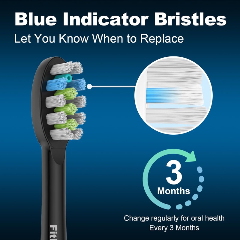FitMount 6 Pack Toothbrush Replacement Heads Compatible with WaterPik Sonic
