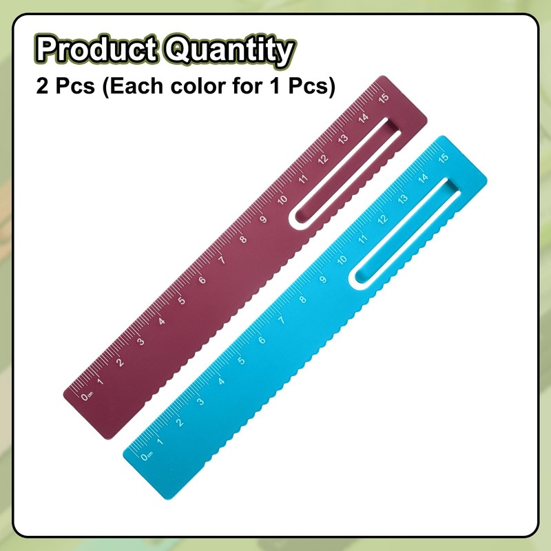 sourcing map 2pcs Straight Ruler 15cm Metric Metal Aluminum Alloy