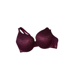 Victoria's Secret Pink Wear Everywhere Push Up Bra All Lace Velvet Logo Elastic Color Maroon Size 36C New