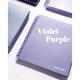MOWEE 5 Subject Notebook - Spiral Notebook, College Ruled Notebook With Dividers Pocket, Tabs, 11" Ruler, 200 Pages, for Writing Journal, Home & Office, School Supplies, 8.5''x11'' Violet