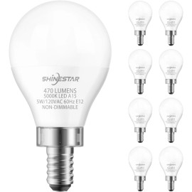 MIXX UNIQ 8-Pack Ceiling Fan Light Bulbs, 120V 40W Equivalent, 5000K, E12 LED Bulb
