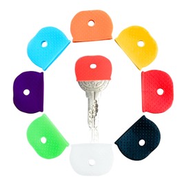 Key Caps Covers Key Cover Keycaps Key Colour Caps Flexible Key Covers Easy to Identify Door Keys 8 Colors (8 PCS)