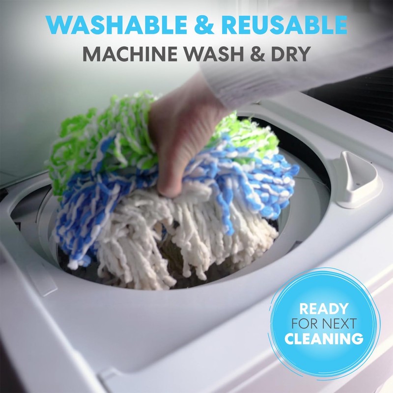 SIMPLI-MAGIC 79349 Spin Mop Cleaning System with 3 Microfiber Mop